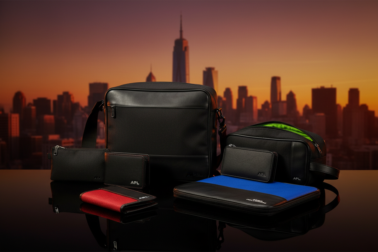 Hero banner with APL products and city skyline